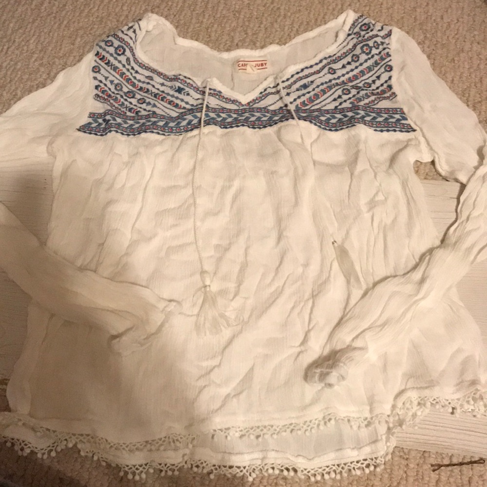 Boho white top